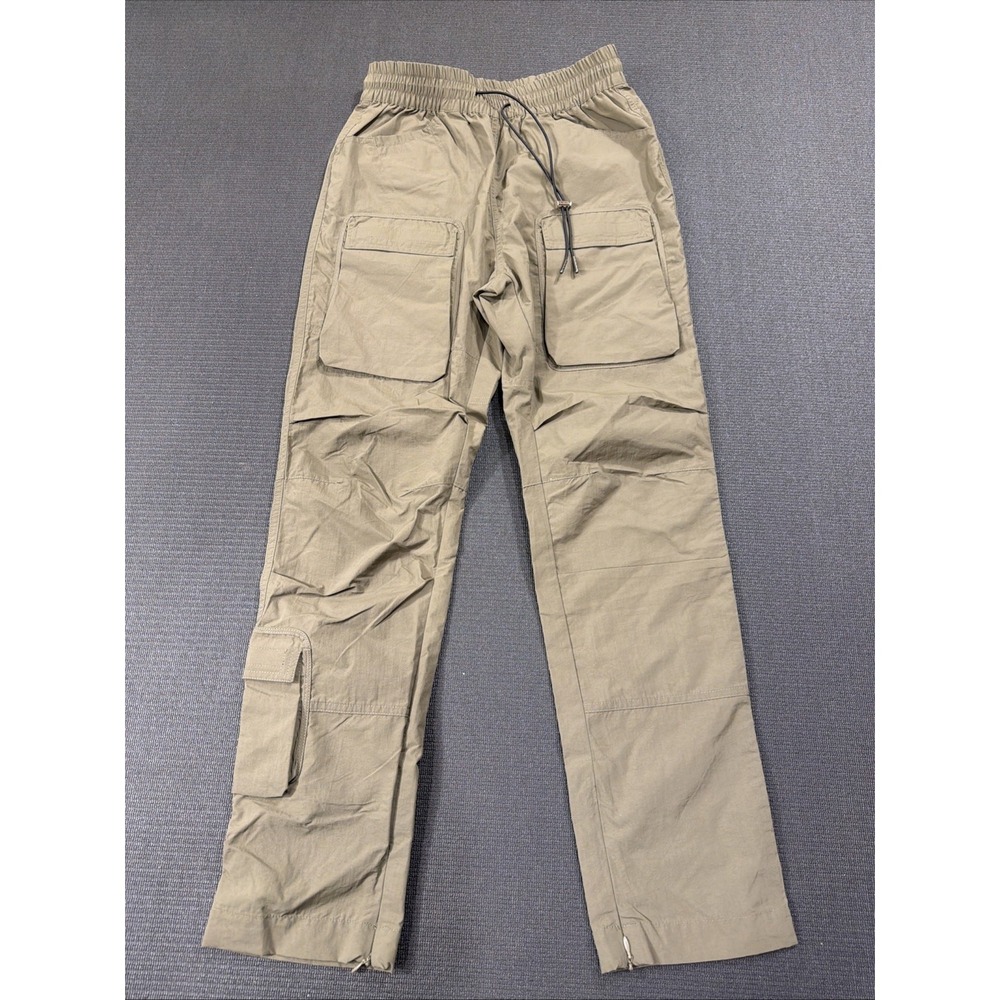 New RICHIE LE Brown Drawstring 100%‎ Cotton Cargo Utility Pants Size Small